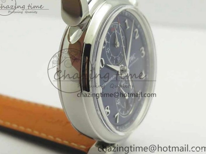 MIROTIME 0501 Breathable Da Vinci IW393402 SS ZF 1:1 Best Edition Blue Dial On Black Leather Strap A 7211